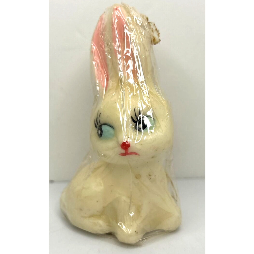 Vintage‎ Rainbow Candle Easter Bunny Candle New in Packaging 4" SKU H370